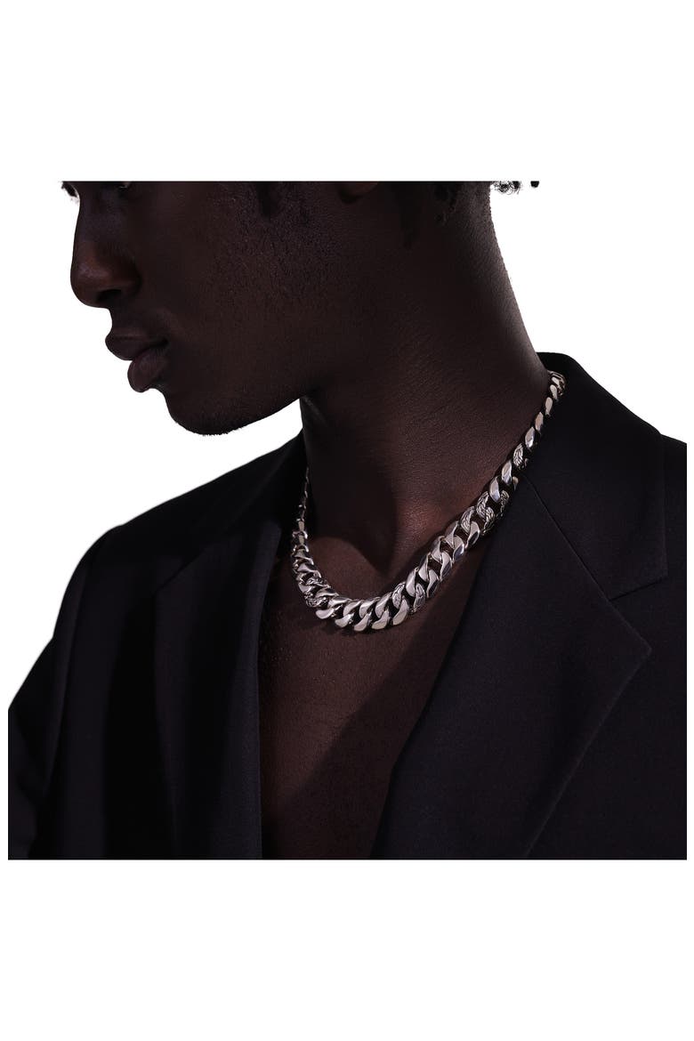 Curb Chain Necklace, 14mm, Alternate, color, SILVER