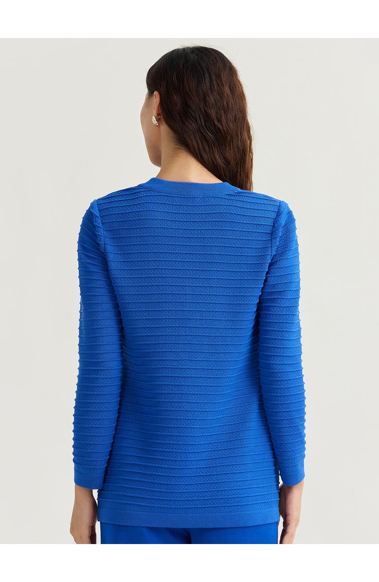 Misook Ottoman Stitch Knit Jacket, Alternate, color, Aegean Blue