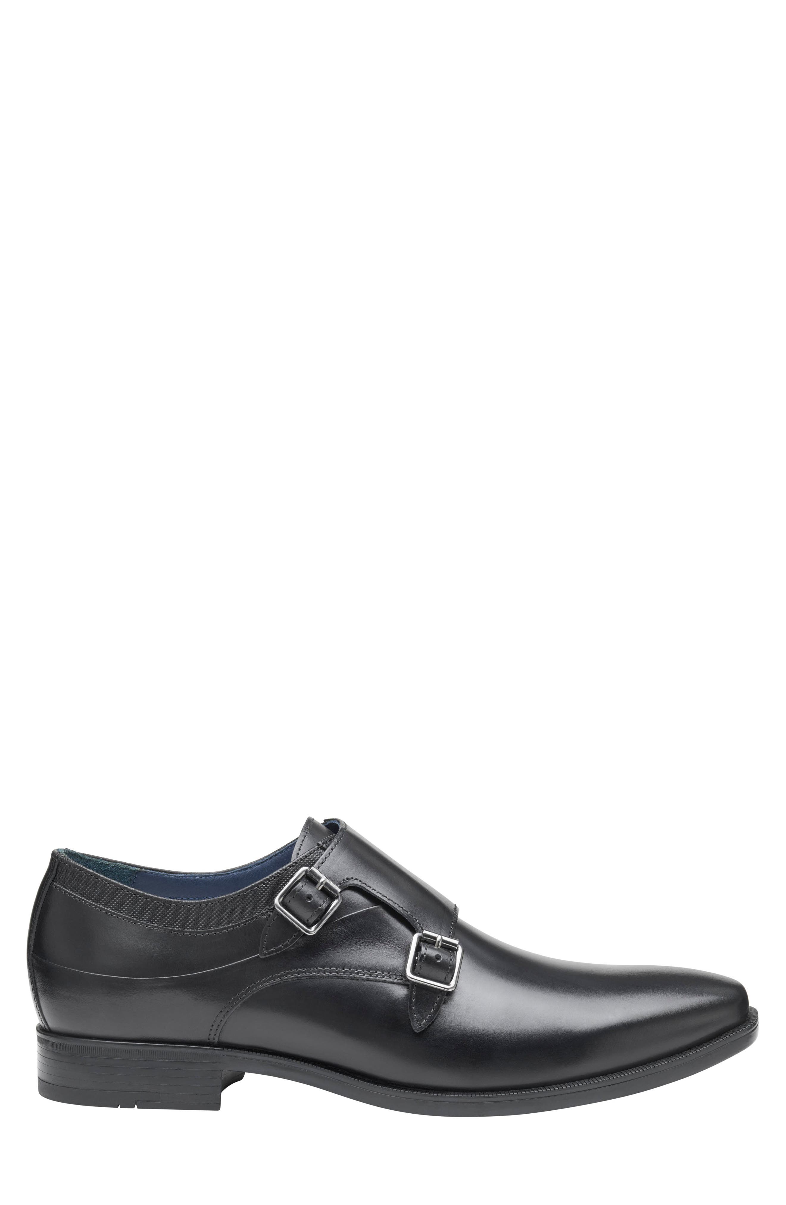 Johnston & Murphy Gibbons Monk Shoe, Alternate, color, Black Full Grain