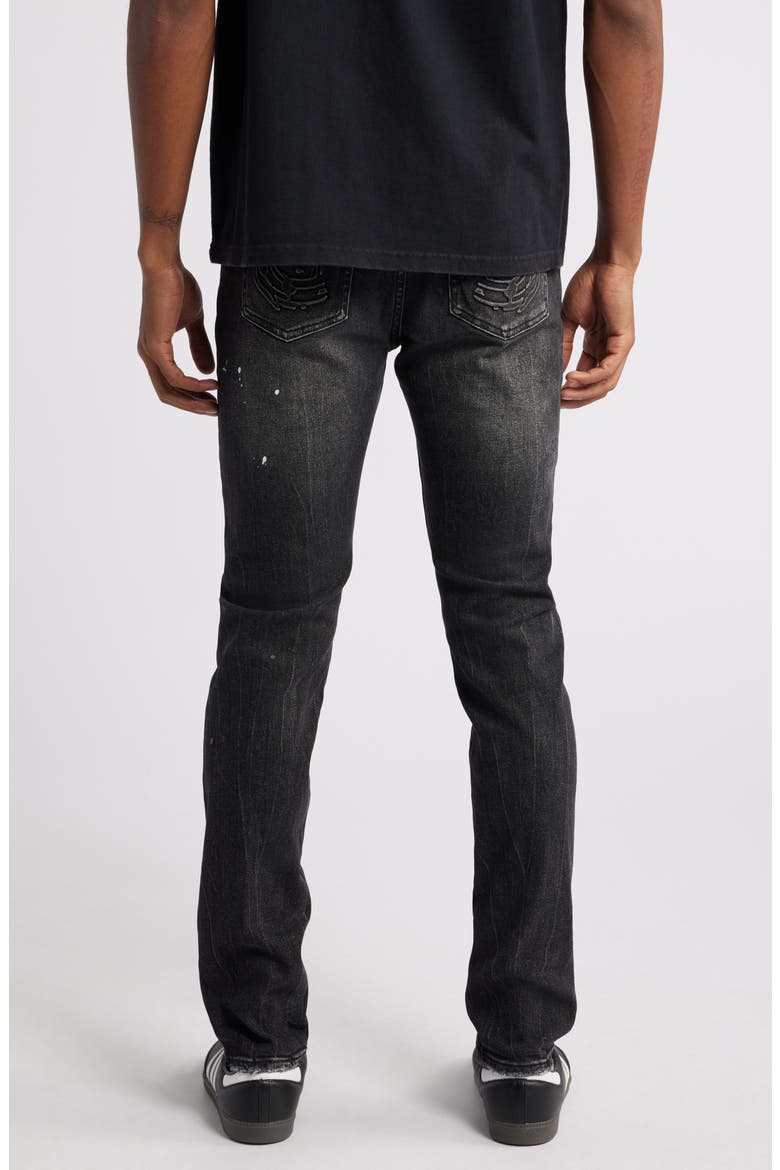 Trek Ripped Paint Splatter Slim Fit Jeans, Alternate, color, FULL MOON