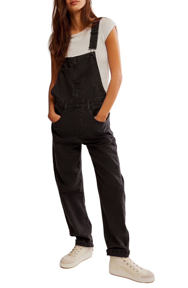 Free People We the Free Ziggy Denim Overalls, Main, color, Mineral Black