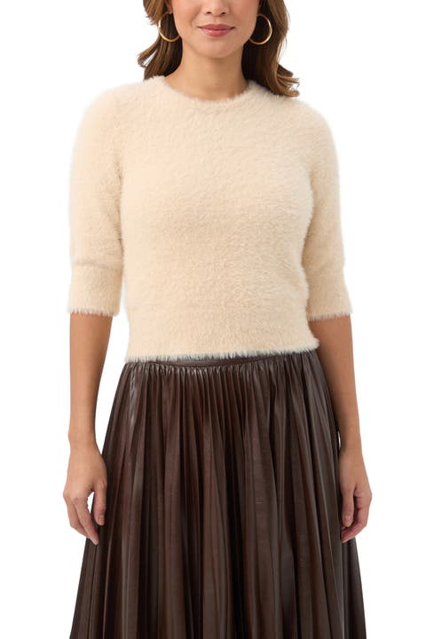 Maliah Fuzzy Elbow Sleeve Sweater