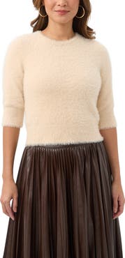 Trina Turk Maliah Fuzzy Elbow Sleeve Sweater