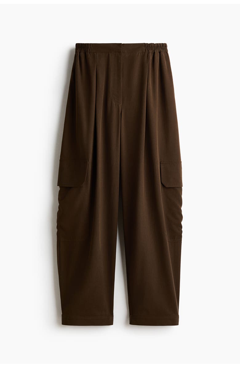 H&M Lyocell-blend Cargo Trousers, Main, color, Dark Brown