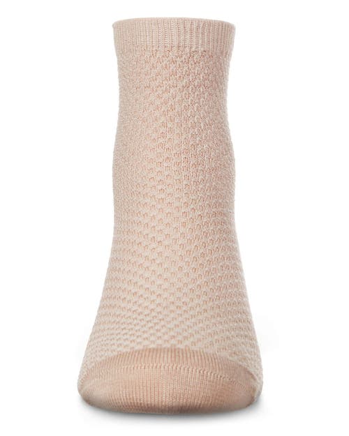Memoi Girls' Pique Stitch Anklet Socks In Neutral