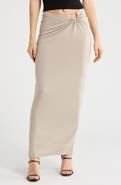 Good American Ruched Jersey Maxi Skirt