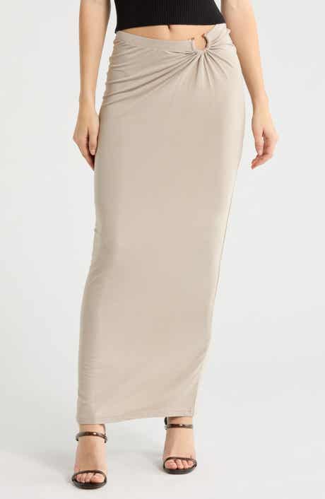 Good American Ruched Jersey Maxi Skirt