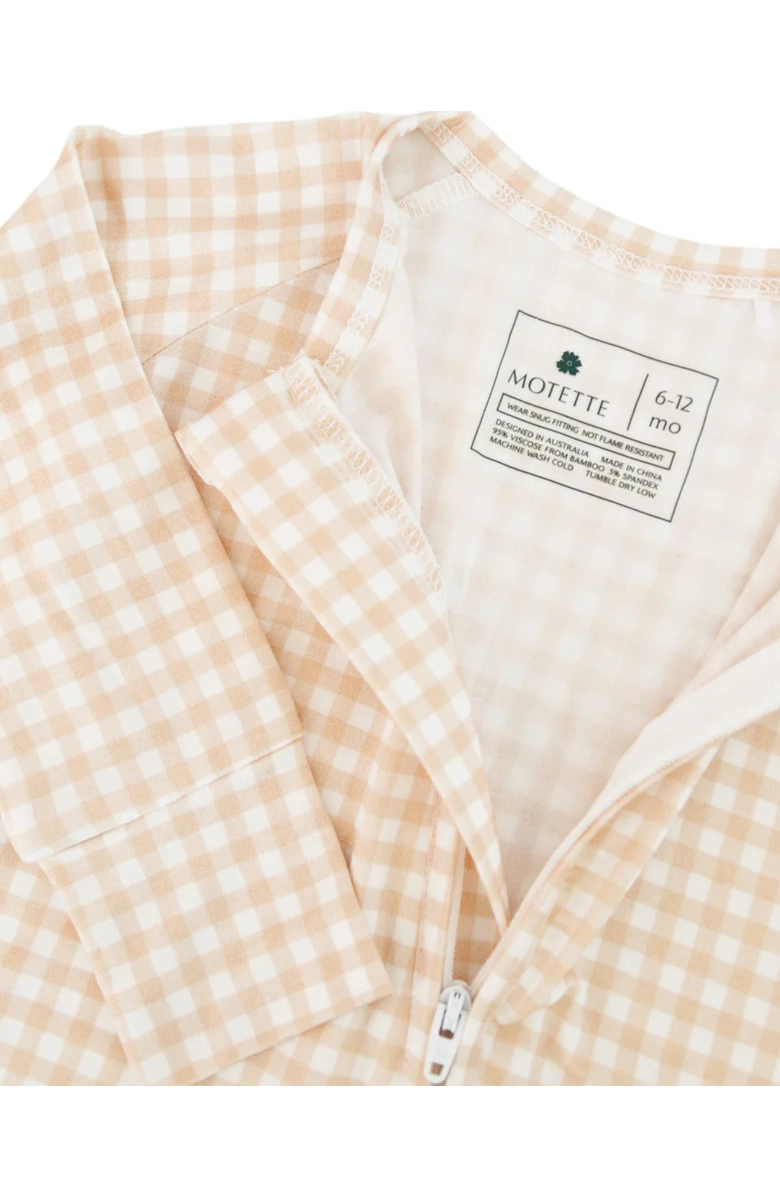 Motette Long Sleeve and Pajama Sleeper, Alternate, color, Sandstone Gingham