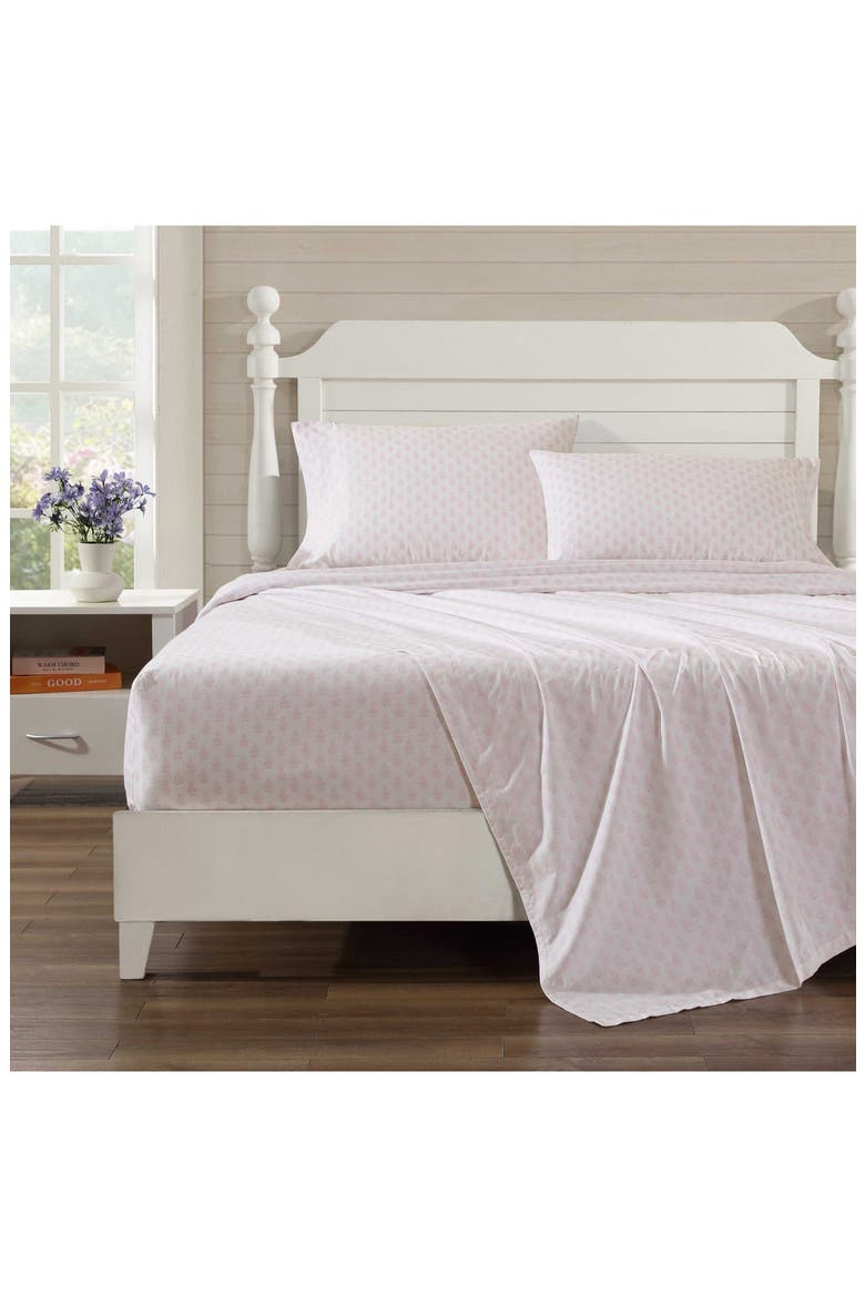 Francesca 4-Piece Cotton Sheet Set, Alternate, color, BRIGHT PINK