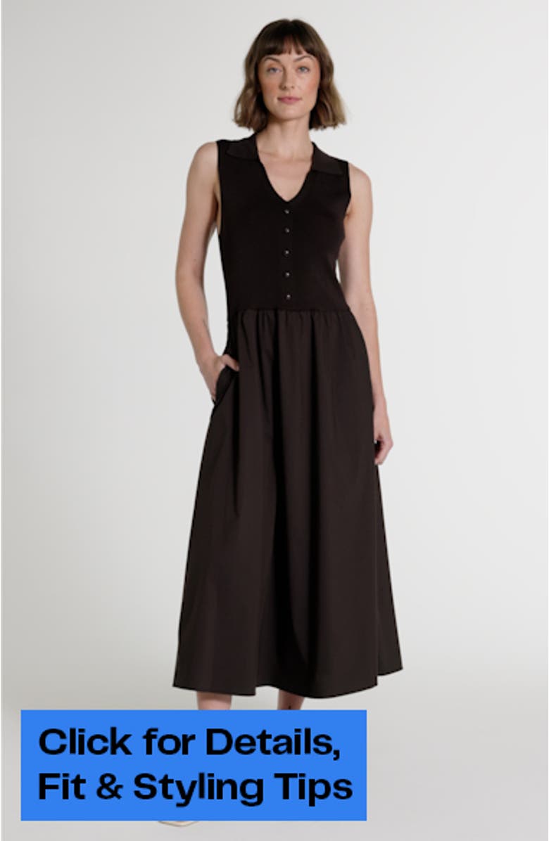 Collared Mixed Media Dress