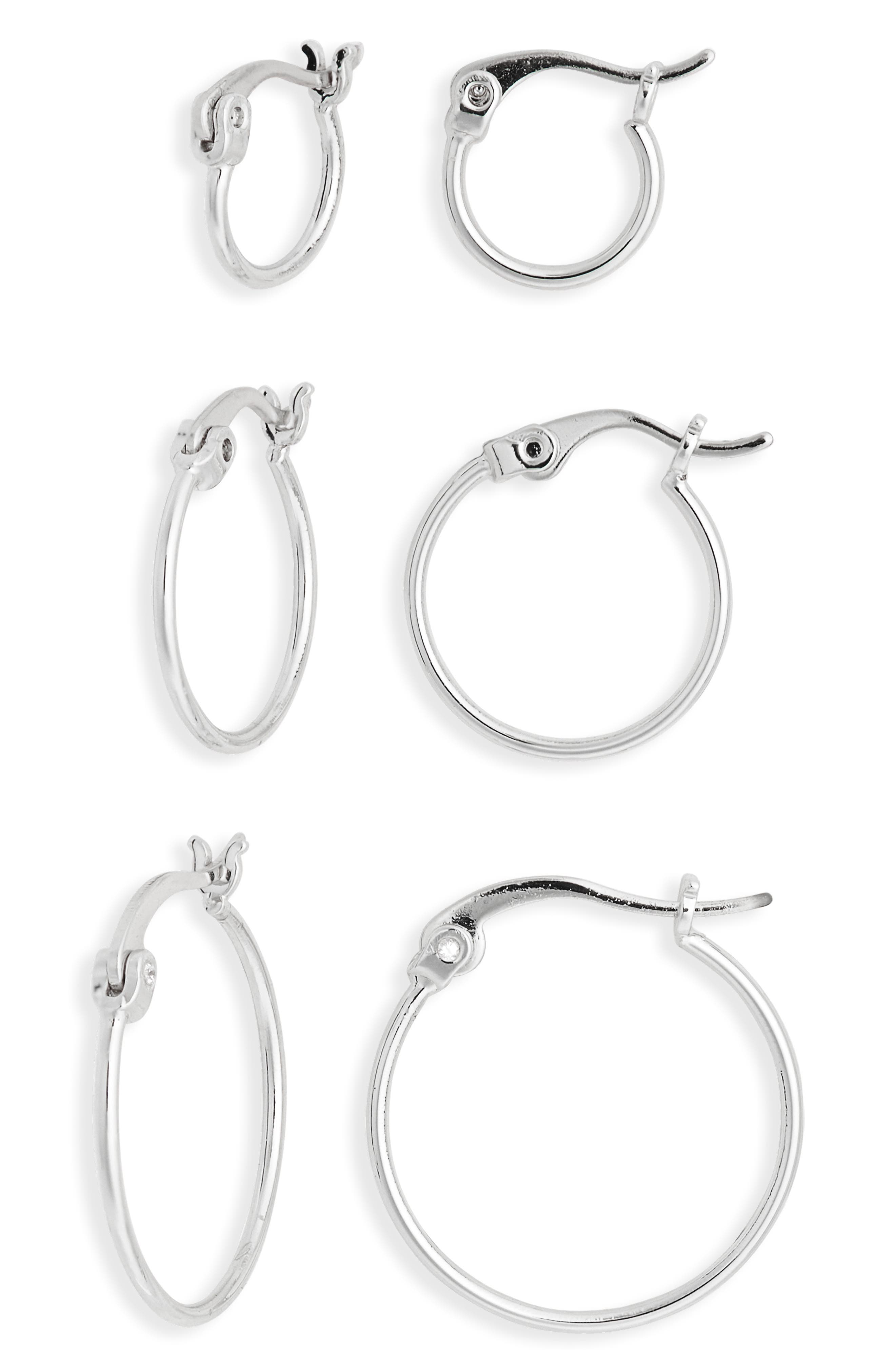 NORDSTROM RACK Set of 3 Demi Fine Hoop Earrings