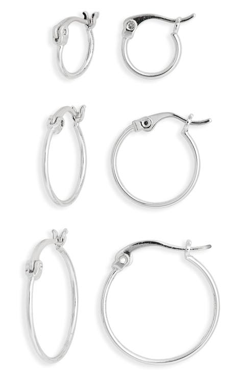 Set of 3 Demi Fine Hoop Earrings