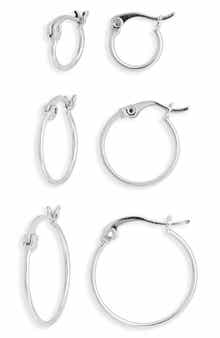 NORDSTROM RACK Set of 3 Demi Fine Hoop Earrings