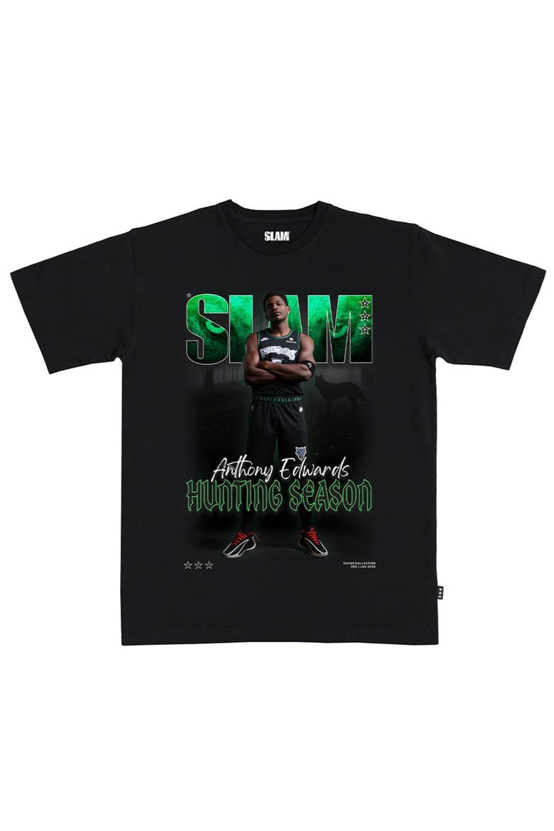 Unisex SLAM Anthony Edwards Black Minnesota Timberwolves Cover T-Shirt, Main, color, Black