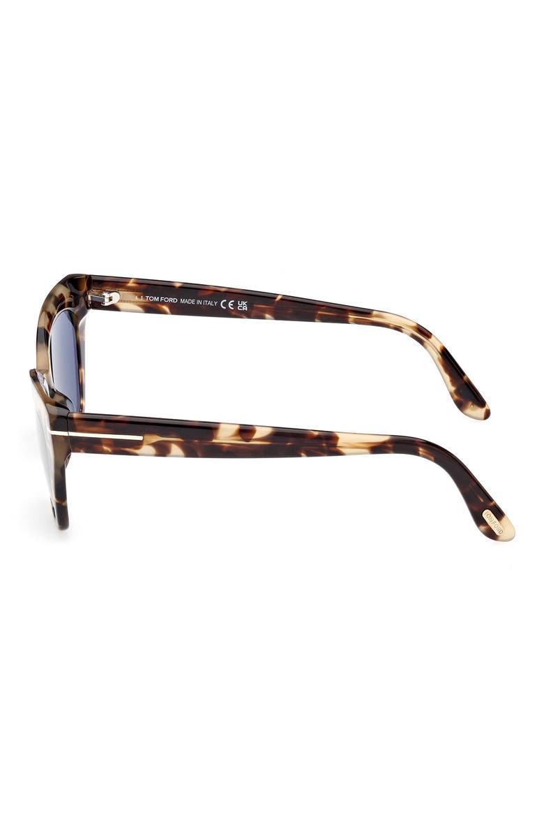 Juliette 52mm Cat Eye Sunglasses, Alternate, color, COLOURED HAVANA / BLUE