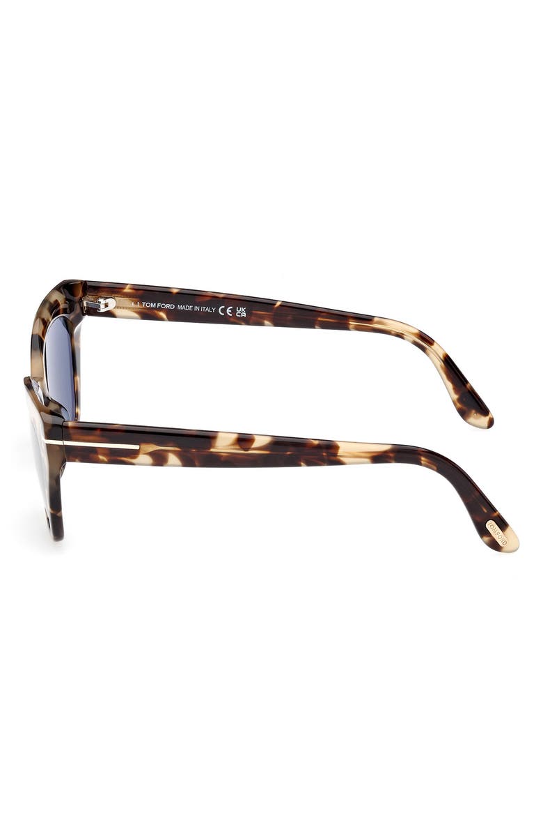 TOM FORD Juliette 52mm Cat Eye Sunglasses, Alternate, color, Coloured Havana / Blue