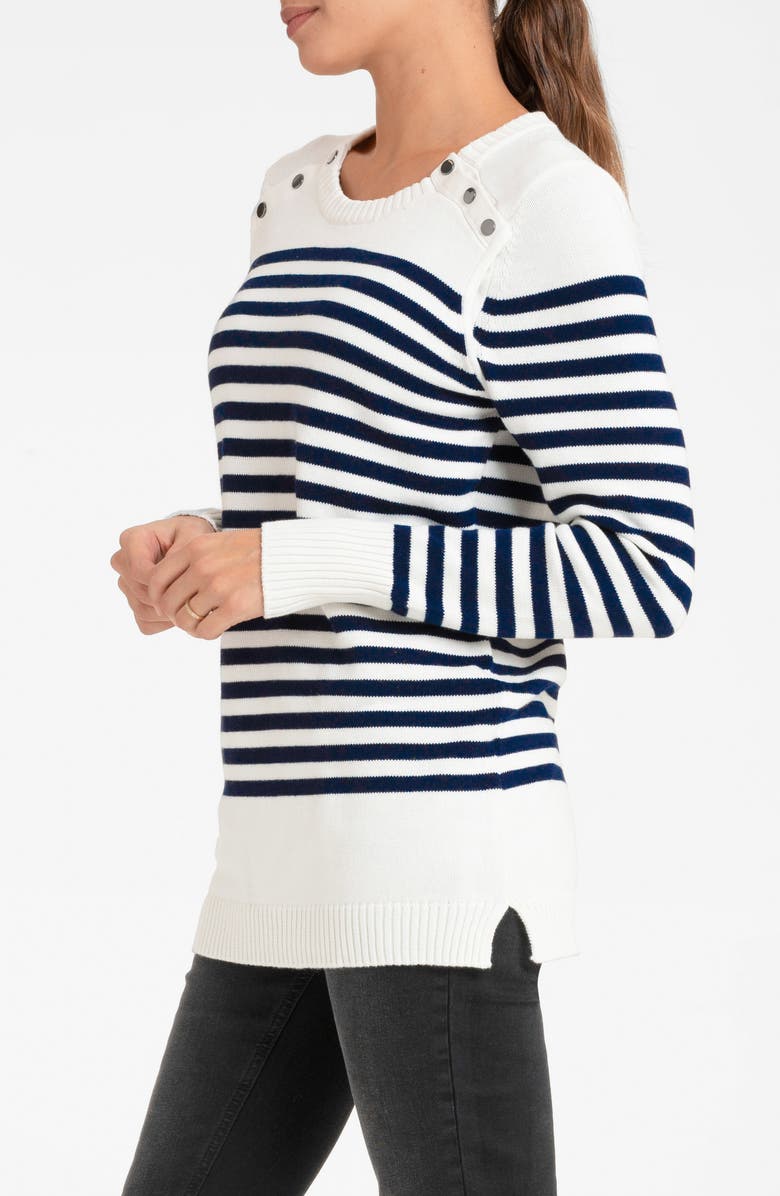 Seraphine Stripe Cotton Nursing/Maternity Sweater, Alternate, color,