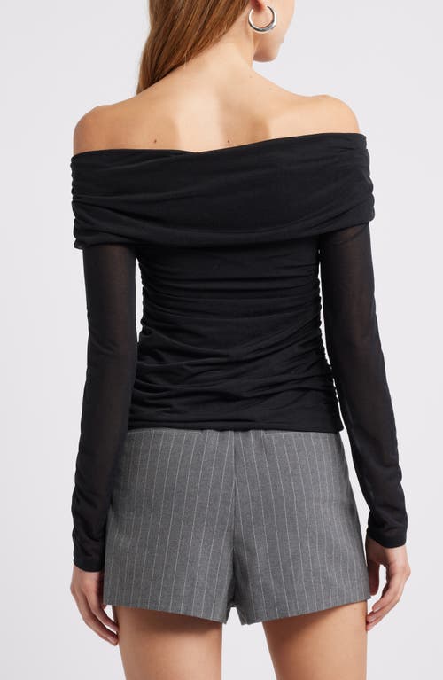 Open Edit Off The Shoulder Knit Top In Black