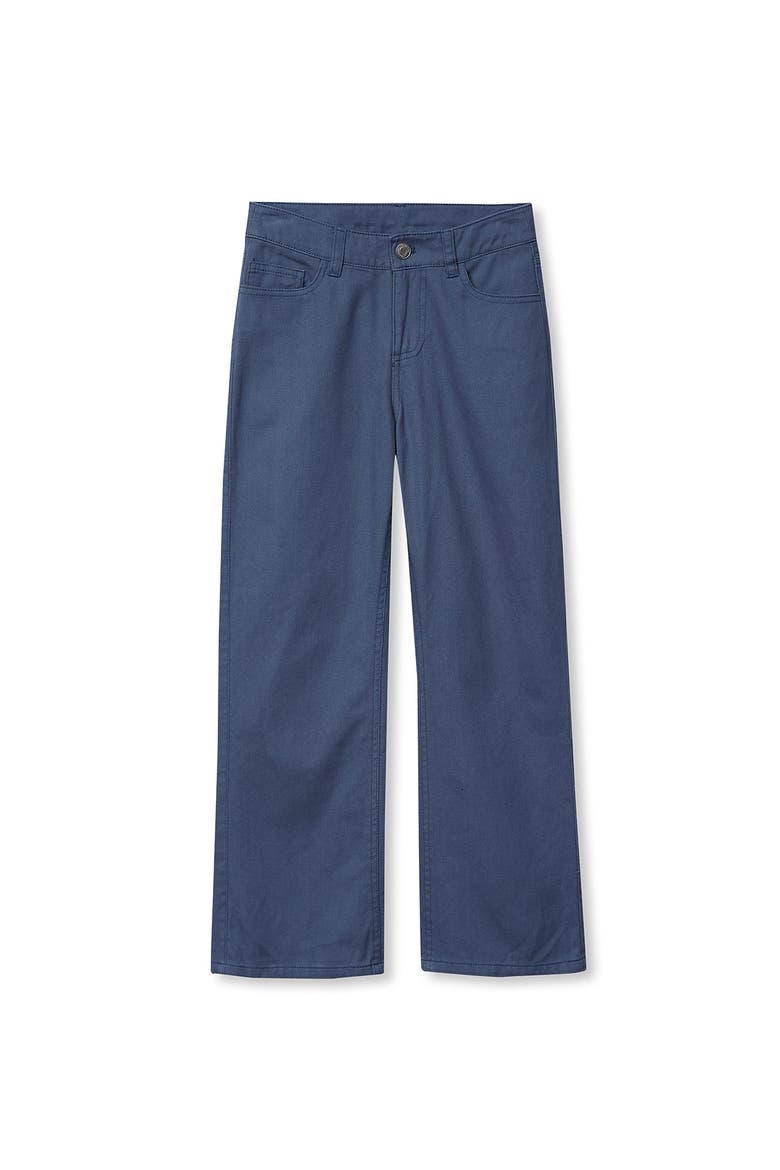 Girls Wide Leg Twill Pants, Main, color, Dark Blue/Gray
