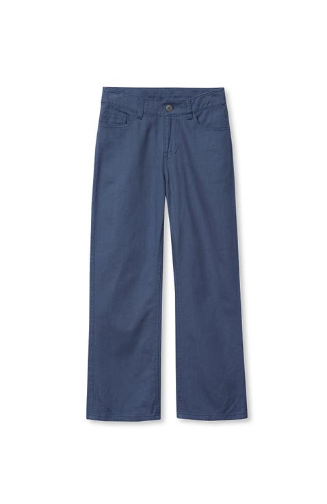 Girls Wide Leg Twill Pants
