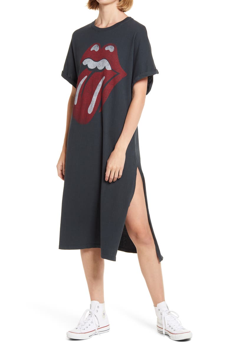 Rolling Stones '89 T-Shirt Dress, Main, color, VINTAGE BLACK