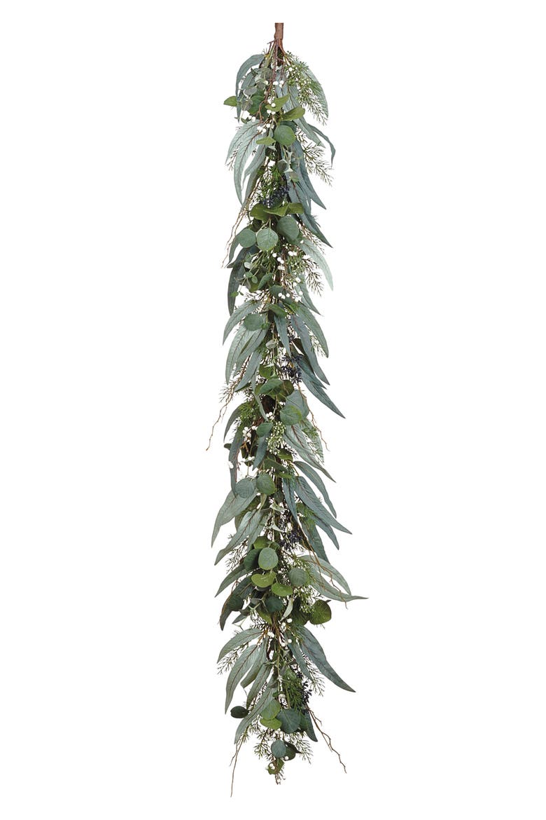 Eucalyptus, Berry & Pine Garland, Main, color, GREEN GRAY