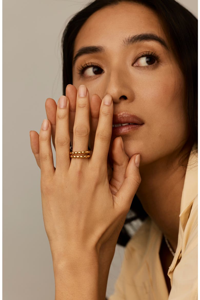 Molten Olive Stacking Ring, Alternate, color, GOLD