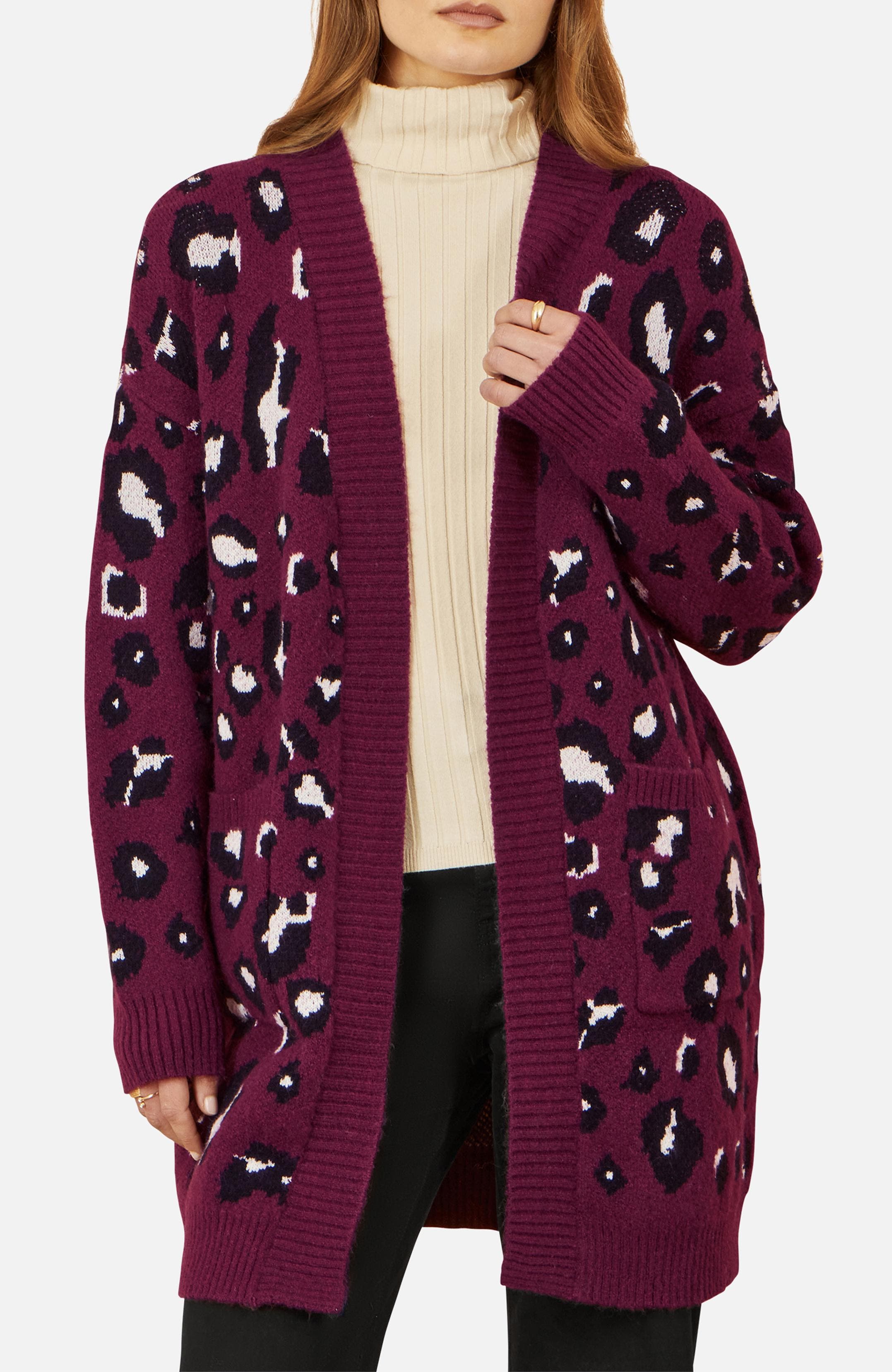 Animal Intarsia Long Cardigan thumbnail 5