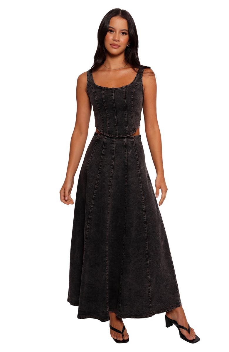 Petal & Pup Mara Denim Maxi Skirt, Alternate, color,