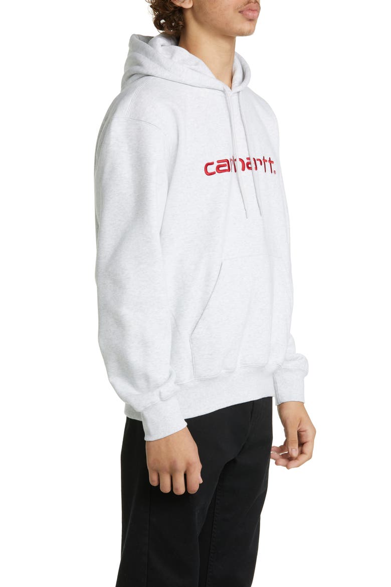 Hooded Logo Sweatshirt, Alternate, color, ASH HEATHER / ROCKET