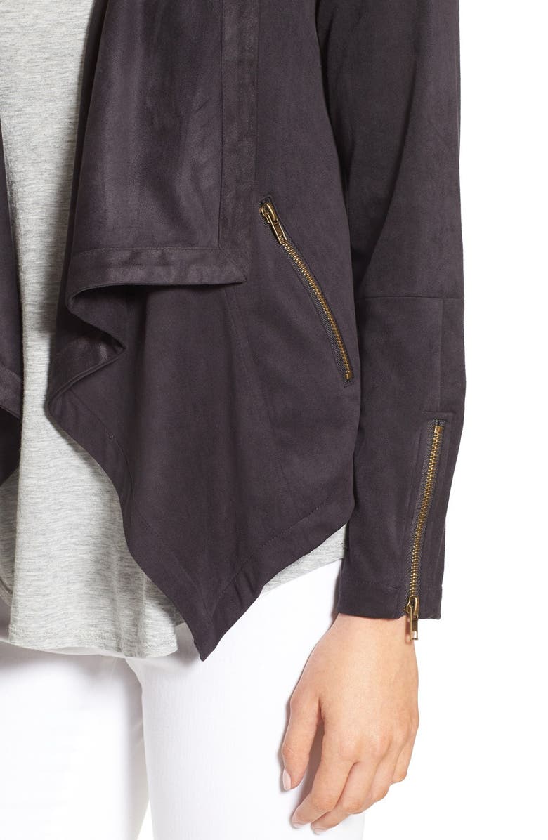 cupcakes and cashmere 'Mackenzie' Faux Suede Drape Front Jacket, Alternate, color, 