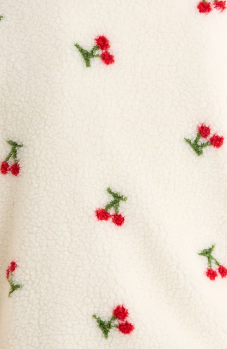 All in Favor Cherry Print High Pile Fleece Jacket, Alternate, color, 