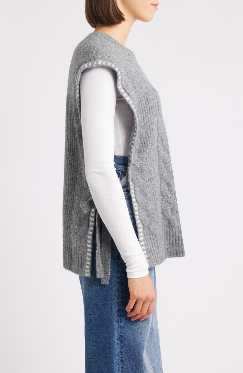 Hatley Mélange Sweater Vest, Alternate, color, Charcoal Melange