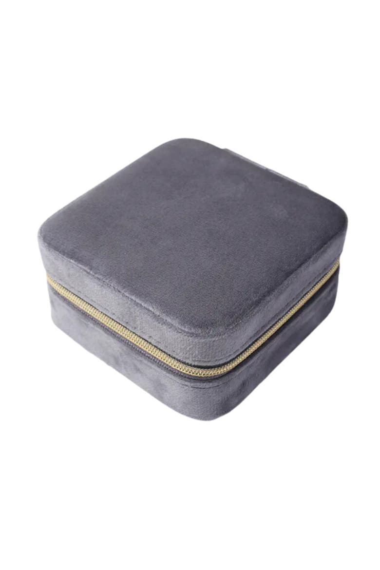 Velvet Square Jewelry Case, Main, color, Grey