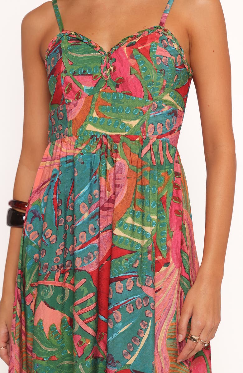 Petal & Pup Eleonora Fit & Flare Midi Dress, Alternate, color, Calypso Coral