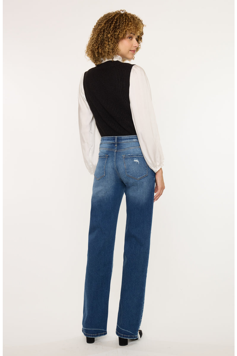 Dayna High Rise Slim Wide Leg Jeans, Alternate, color, Dark Wash