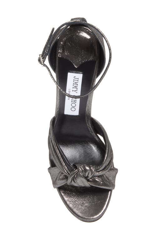 Jimmy Choo Rosie 100 Shimmer Suede Sandals In Black