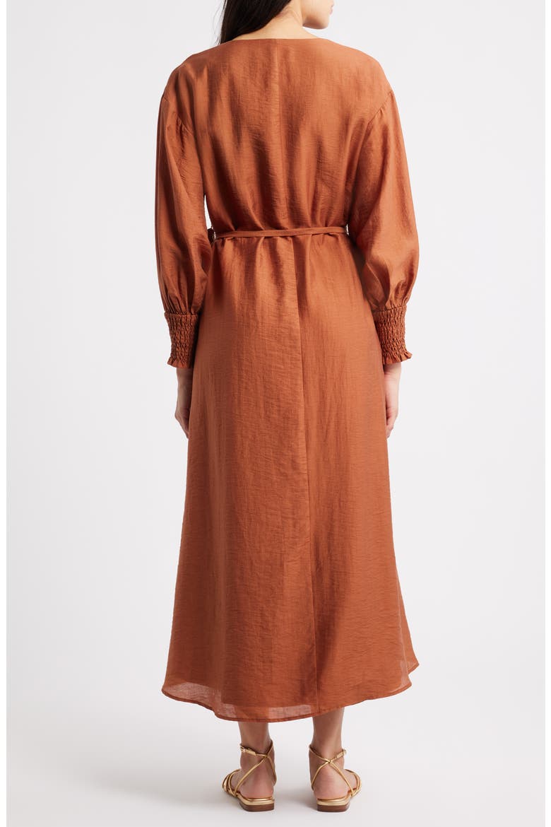 Kiyelle Ruffle Long Sleeve Dress, Alternate, color, MOCHA