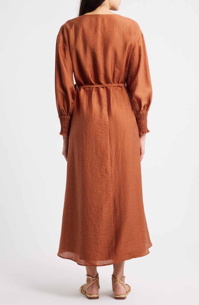 CIEBON Kiyelle Ruffle Long Sleeve Dress, Alternate, color, Mocha