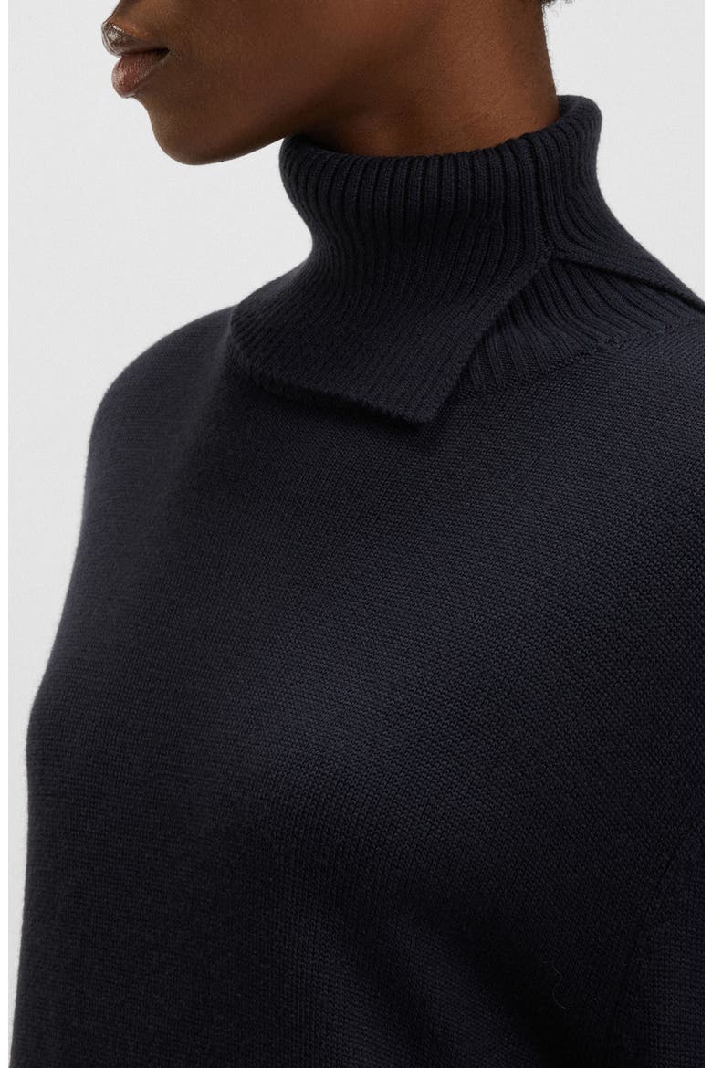 Feringatessa Long Sleeve Turtleneck Virgin Wool Blend Sweater Dress, Alternate, color, DARK BLUE