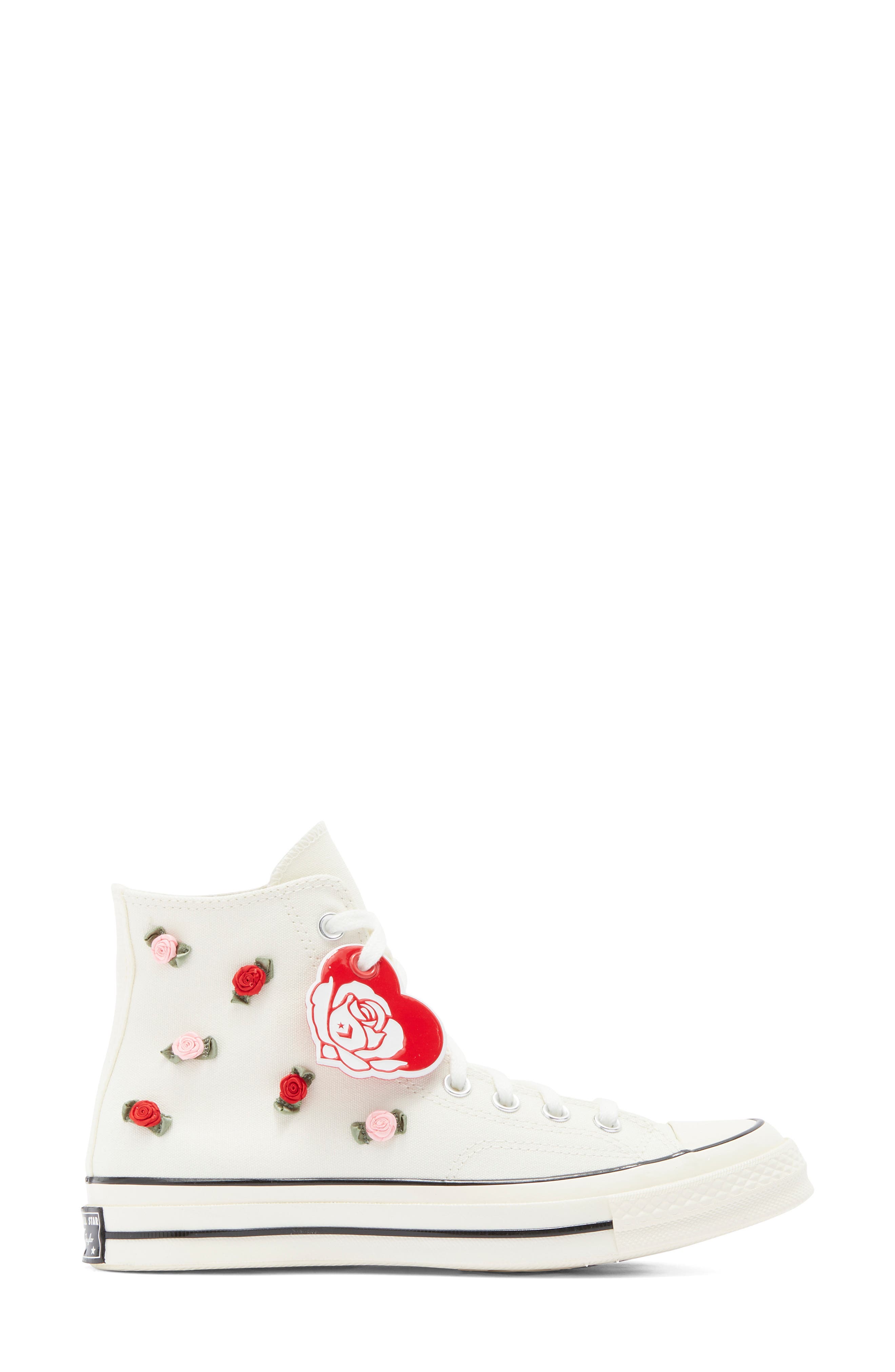 Converse Chuck 70 Hi High Top Sneaker, Alternate, color, Egret/ Red/ Lt Jellyfish