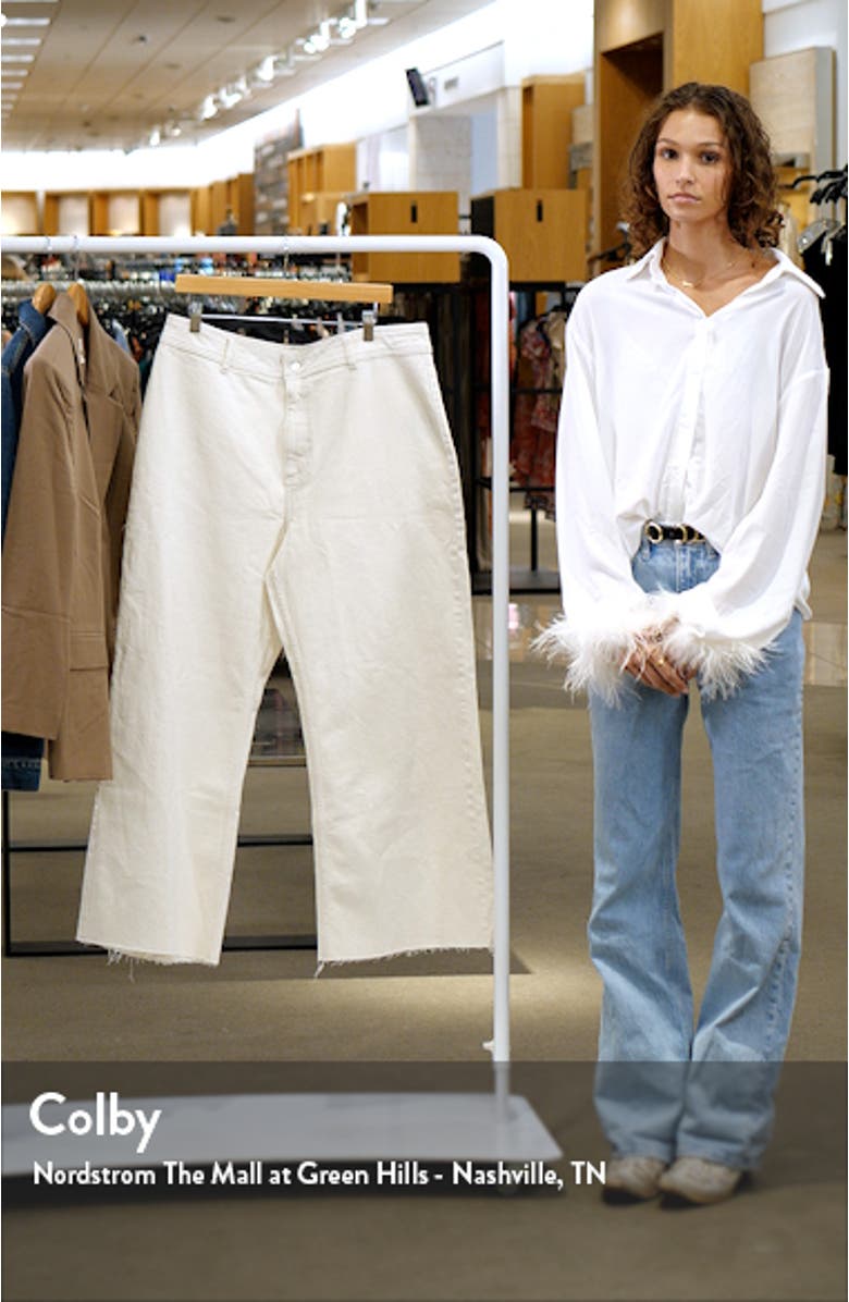 High Waist Frayed Hem Culotte Jeans, sales video thumbnail