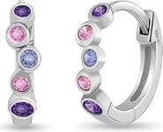 In Season Jewelry Bezel Cascade Girls Huggie Hoops