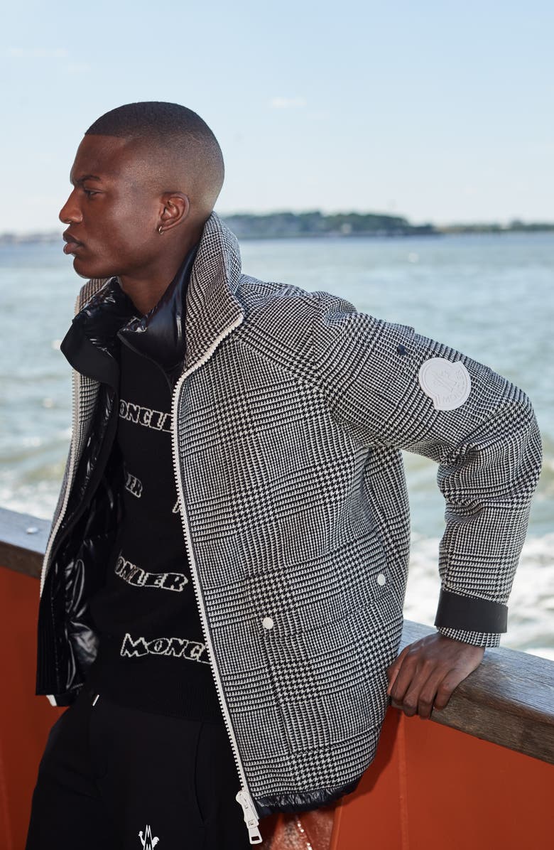 Moncler Allover Logo Wool & Cashmere Sweater, Alternate, color, 