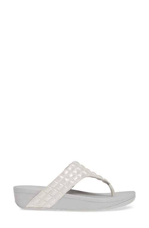 Fitflop Lulu Padded Shimmy Suede Flip Flop In Silver Suede
