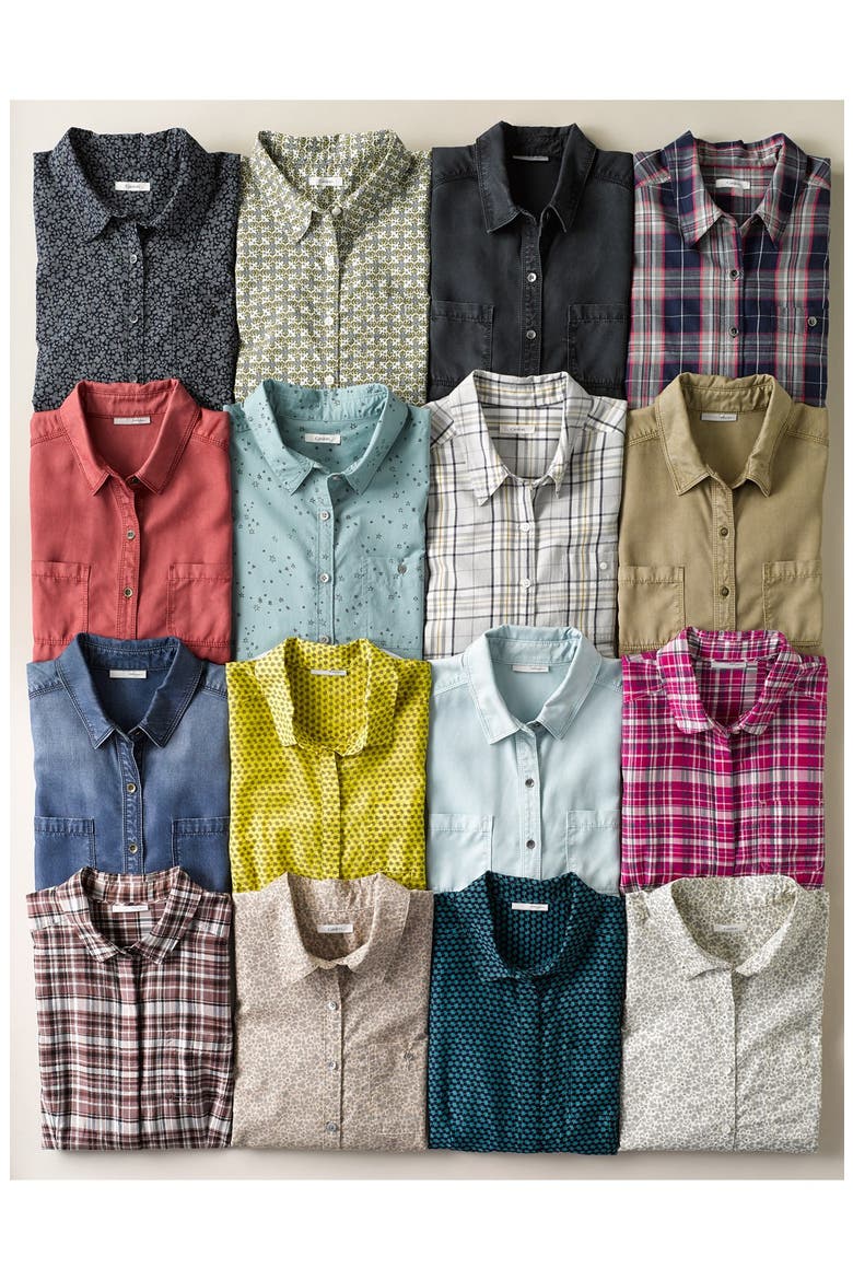Tencel® Denim Shirt, Main, color, GREY CLOUDBURST