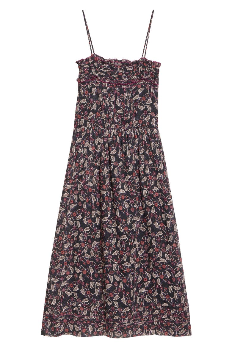 Demy Floral Print Sundress, Alternate, color, BLACK/ RASPBERRY