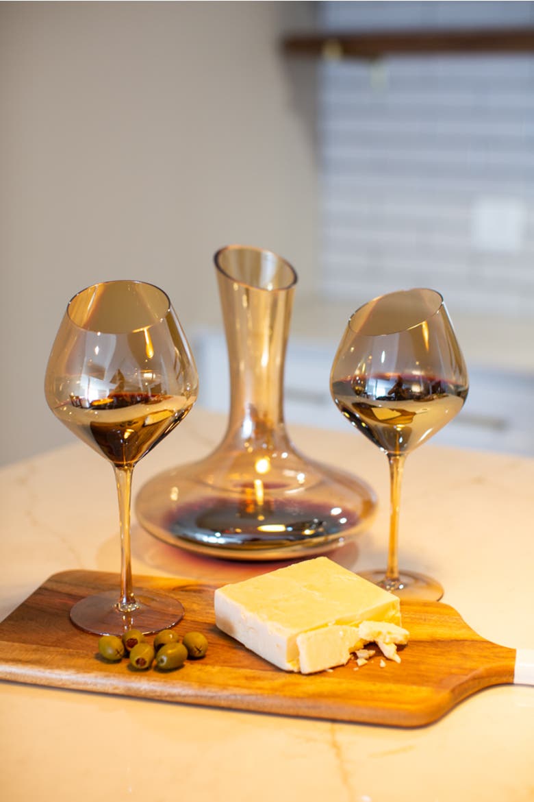 Slant Collection Red Wine Glasses, Set of 2, Gold, Alternate, color, Gold