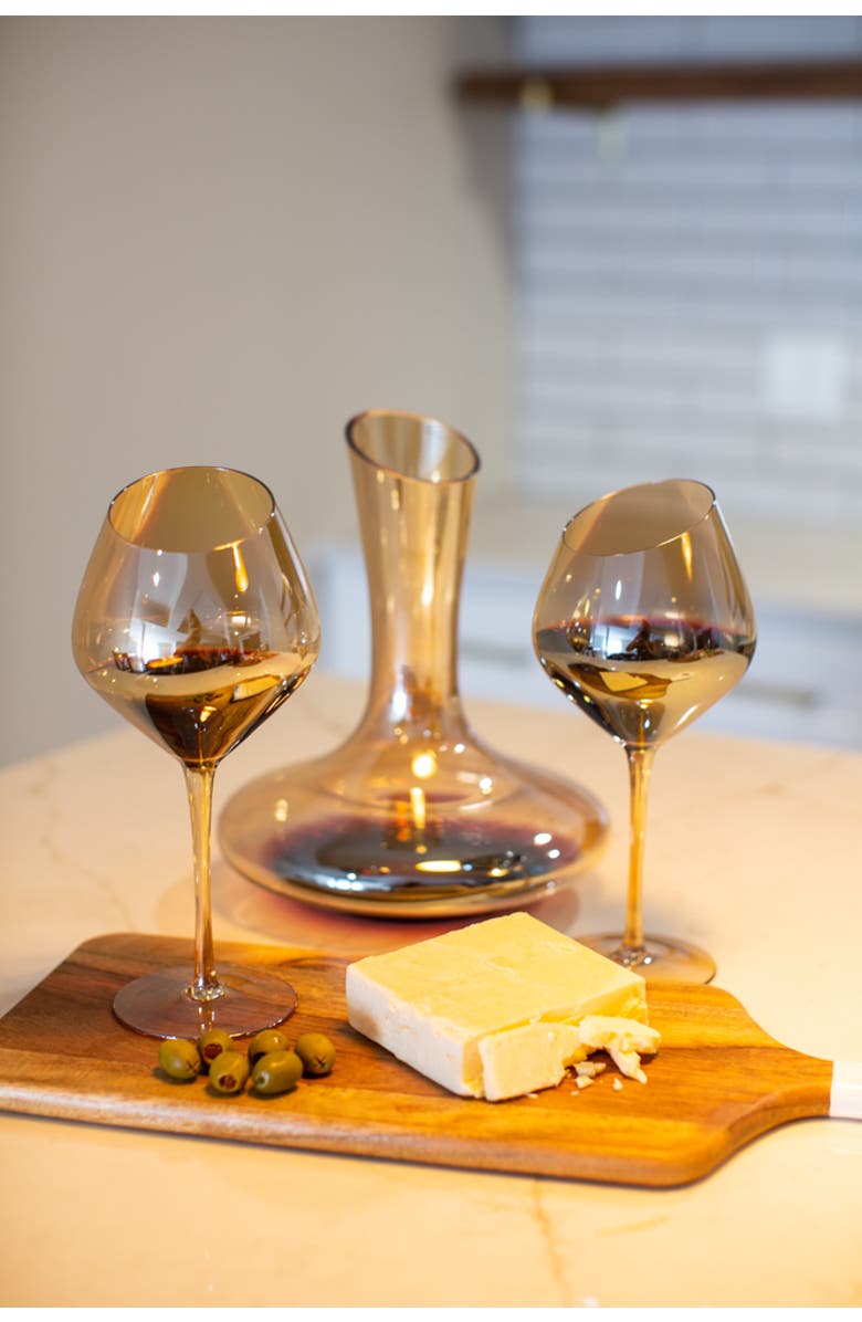 Jeanne Fitz Slant Collection Red Wine Glasses, Set of 2, Gold, Alternate, color, Gold
