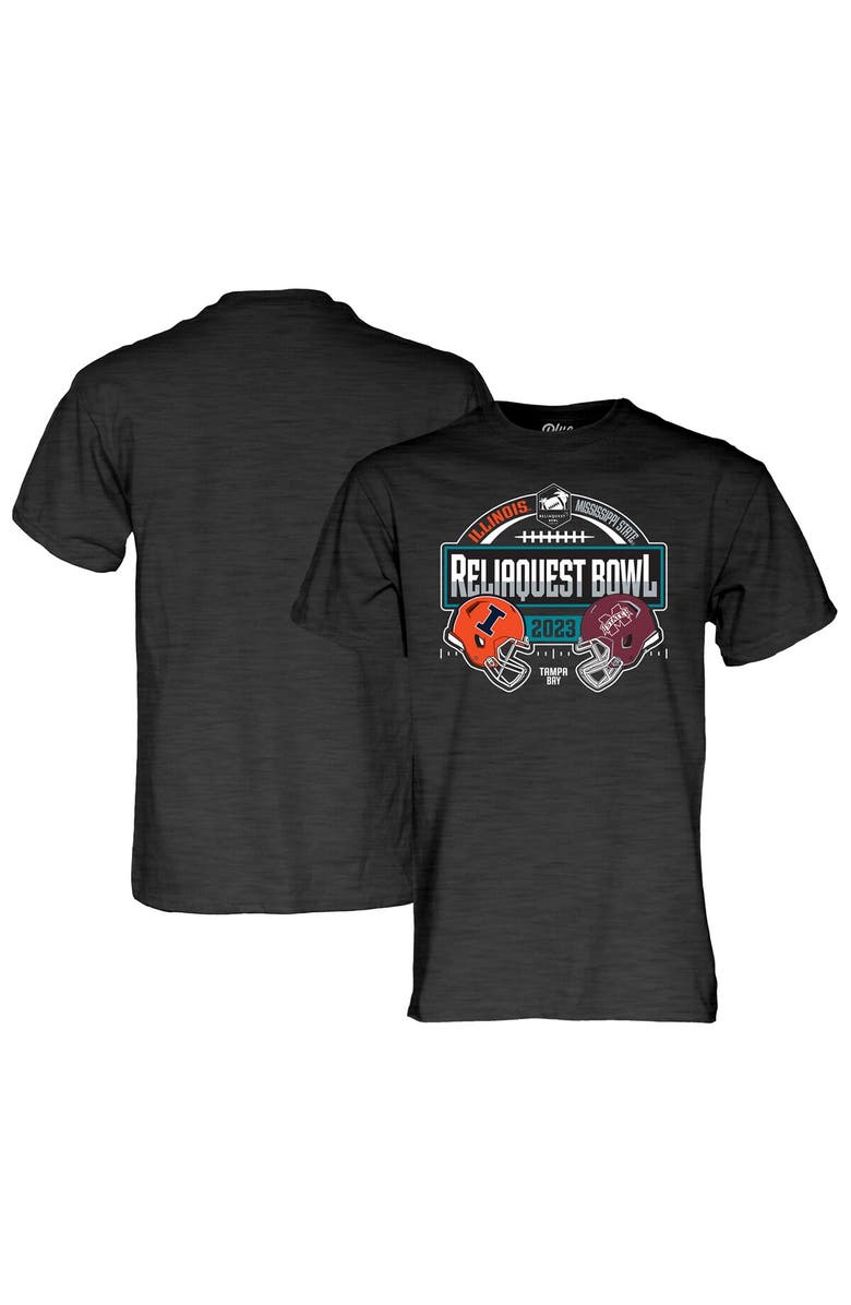 BLUE 84 Men's Blue 84 Heather Charcoal Illinois Fighting Illini vs. Mississippi State Bulldogs 2023 ReliaQuest Bowl Matchup T-Shirt, Main, color, 